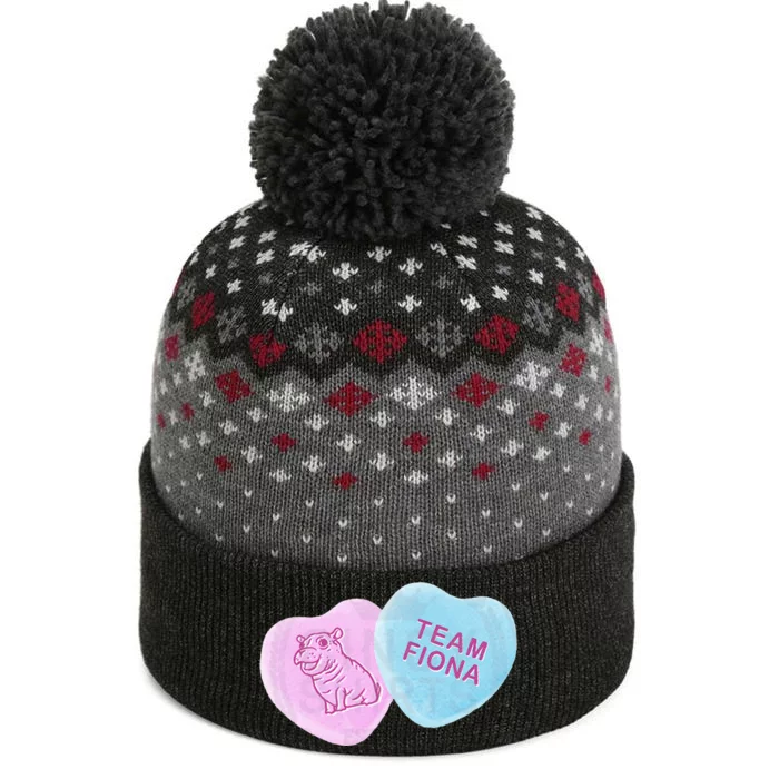 Team Fiona Candy Hearts The Baniff Cuffed Pom Beanie