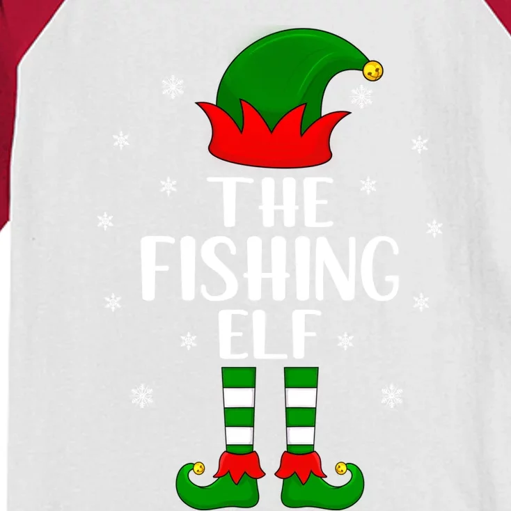 The Fishing Christmas Party Matching Family Xmas Gift Kids Colorblock Raglan Jersey