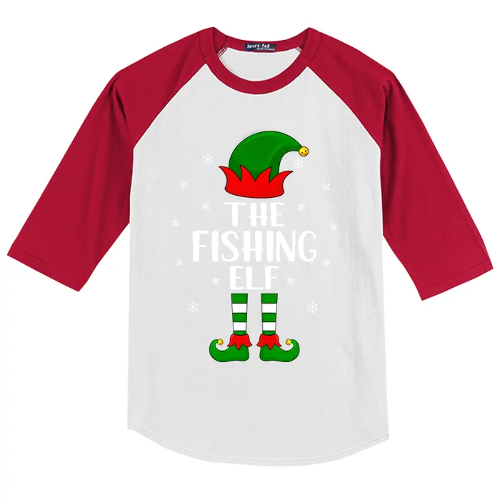 The Fishing Christmas Party Matching Family Xmas Gift Kids Colorblock Raglan Jersey