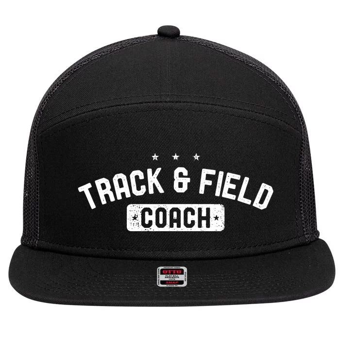 Track Field Coach Vintage Track Field 7 Panel Mesh Trucker Snapback Hat