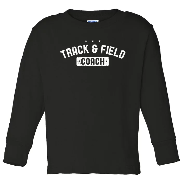 Track Field Coach Vintage Track Field Toddler Long Sleeve Shirt