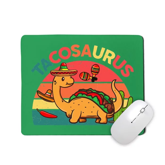 Tacosaurus Funny Cinco De Mayo Mexican Taco Dinosaur Dino Mousepad