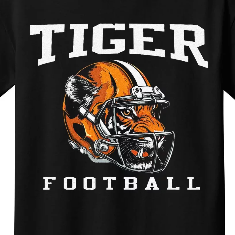 Tiger Football Cool Tiger Mascot Football Kids T-Shirt