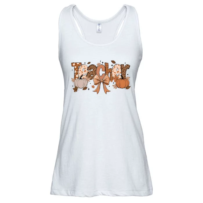 Teacher Fall Coquette Cute Matching Team Gift Idea Ladies Essential Flowy Tank