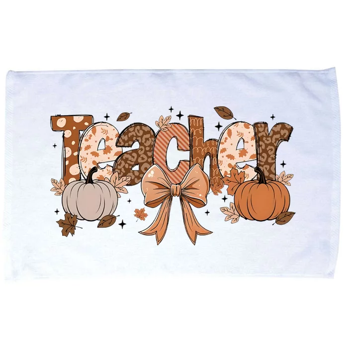 Teacher Fall Coquette Cute Matching Team Gift Idea Microfiber Hand Towel