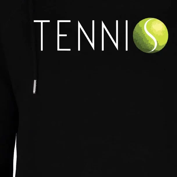 Tennis For Cool Text Tennis Ball Womens Funnel Neck Pullover Hood