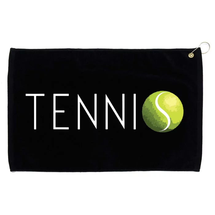 Tennis For Cool Text Tennis Ball Grommeted Golf Towel