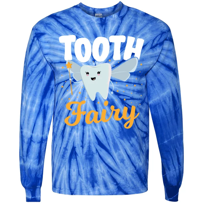 Tooth Fairy Dentist Dental Tooth Fairy Gift Tie-Dye Long Sleeve Shirt