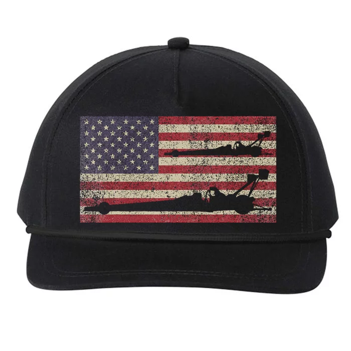 Top Fuel Dragsters Usa Patriotic American Flag Dragster Fan Snapback Five-Panel Rope Hat