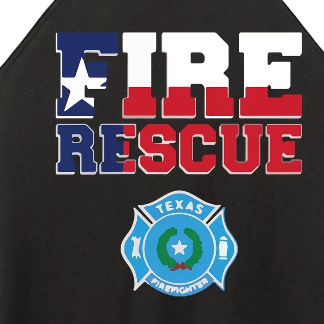 Texas Fire Department Firefighters Firemen Women’s Perfect Tri Rocker Tank