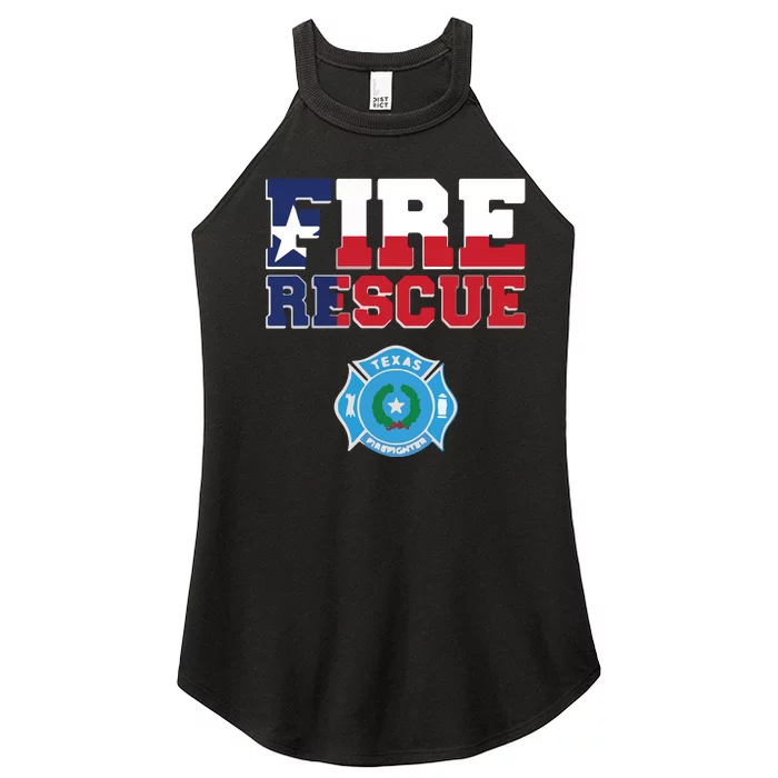 Texas Fire Department Firefighters Firemen Women’s Perfect Tri Rocker Tank