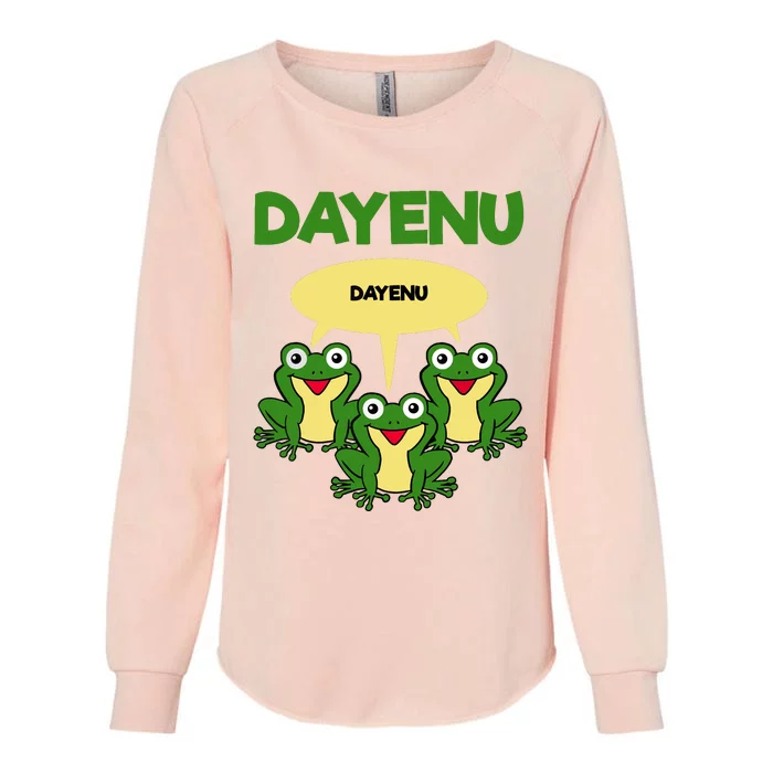 Three Frogs Dayenu Funny Pesach Passover Womens California Wash Sweatshirt