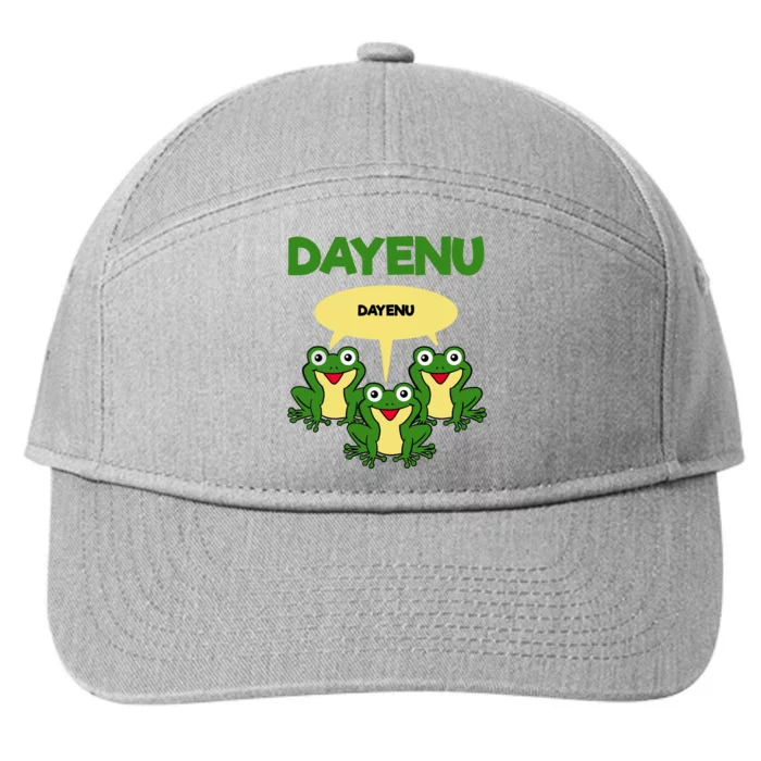 Three Frogs Dayenu Funny Pesach Passover 7-Panel Snapback Hat