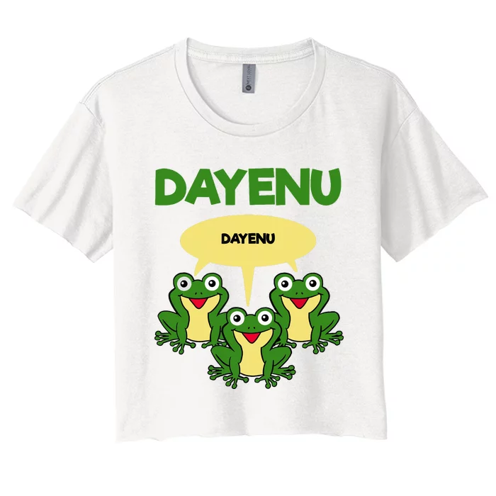 Three Frogs Dayenu Funny Pesach Passover Women's Crop Top Tee