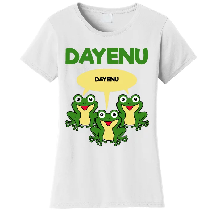 Three Frogs Dayenu Funny Pesach Passover Women's T-Shirt