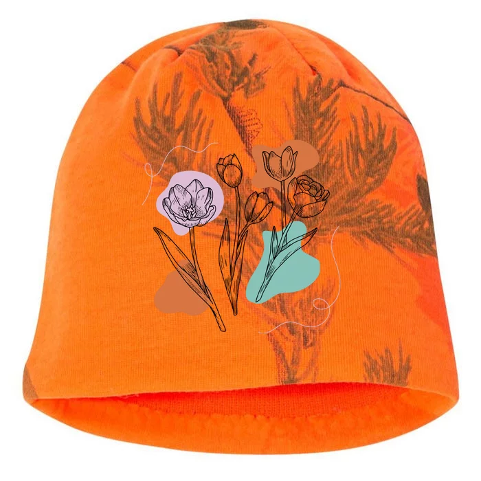 Tulip Floral Drawing Kati - Camo Knit Beanie