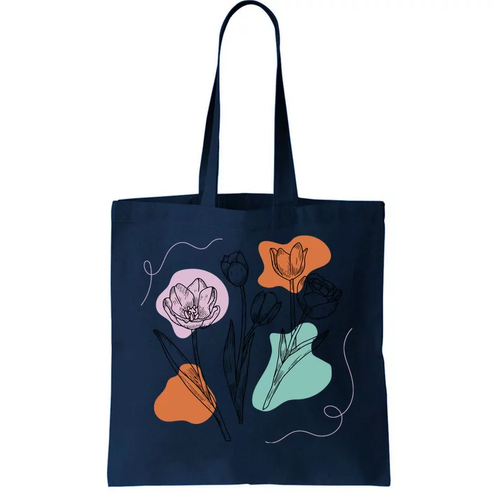 Tulip Floral Drawing Tote Bag