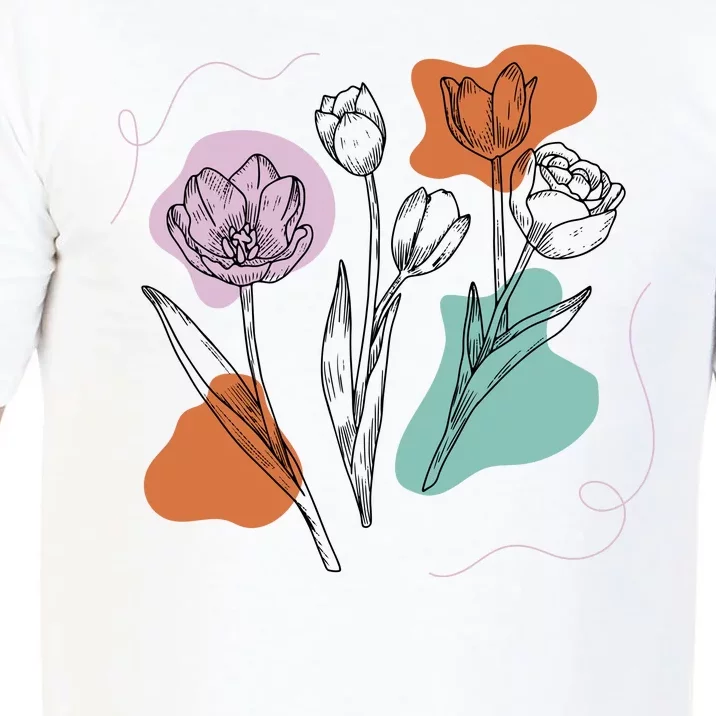 Tulip Floral Drawing Comfort Colors T-Shirt