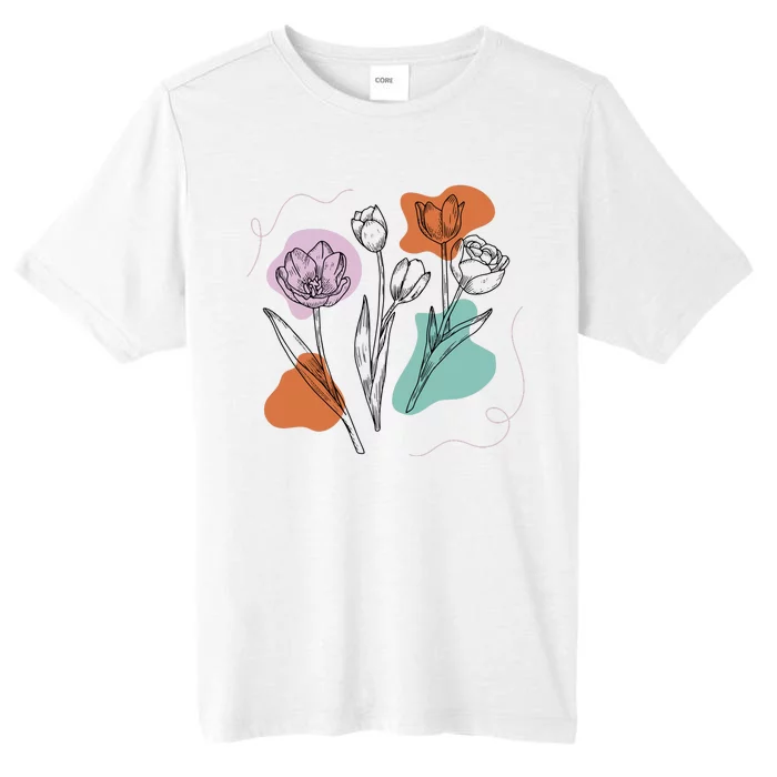 Tulip Floral Drawing ChromaSoft Performance T-Shirt