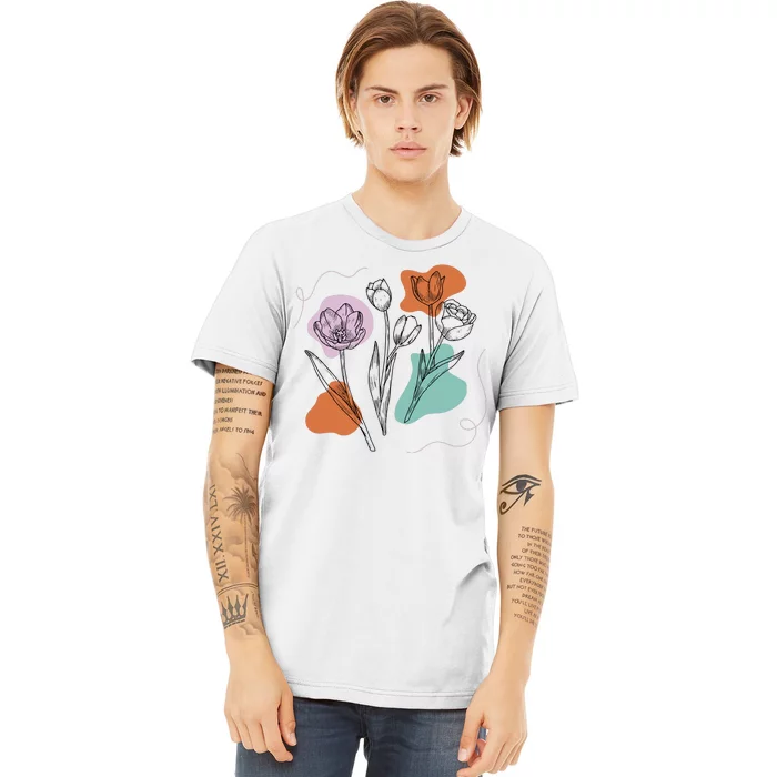 Tulip Floral Drawing Premium T-Shirt