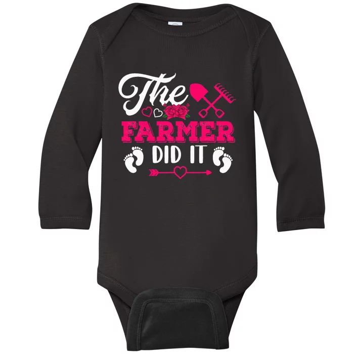 The Farmer Did It Funny Pregnancy Announcement Flowers Baby Long