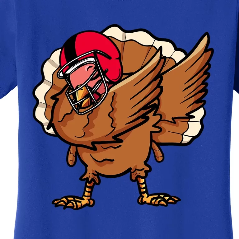 Thanksgiving Football Dabbing Turkey Gift Women's T-Shirt