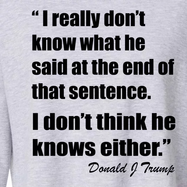 Trump Funny Dont Know What He Said At The End Of That Sentence Cropped Pullover Crew