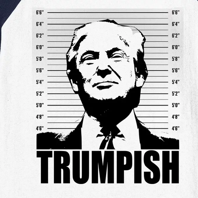 Trumpish Funny Donald Trump Mugshot Baseball Sleeve Shirt