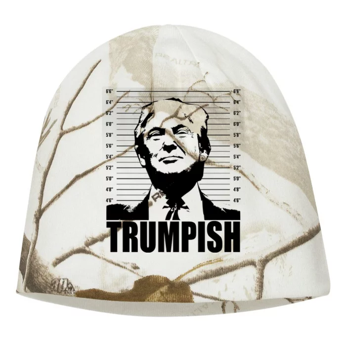 Trumpish Funny Donald Trump Mugshot Kati - Camo Knit Beanie