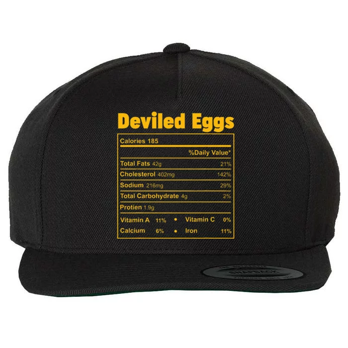 Thanksgiving Food Deviled Eggs Nutritional Facts Wool Snapback Cap