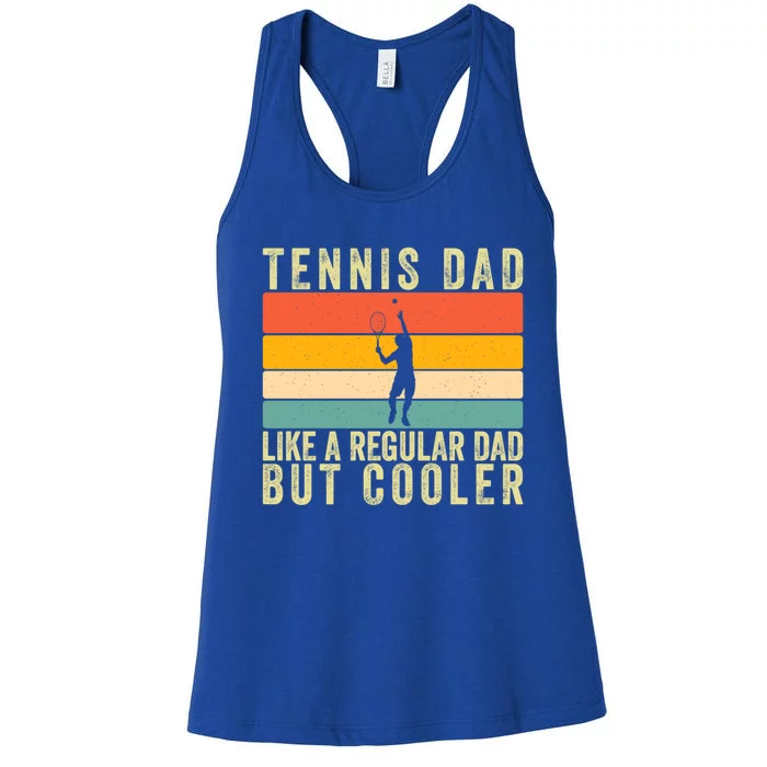 Tennis Father Design Father Day Tennis Dad Gift Women's Racerback Tank