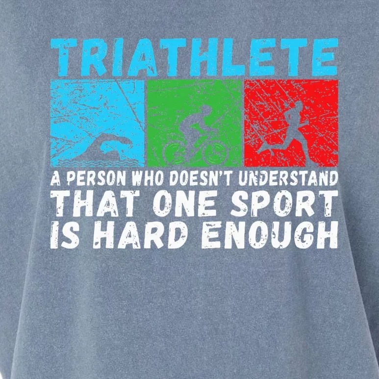 Triathlete Funny Definition Triathlon Garment-Dyed Women's Muscle Tee