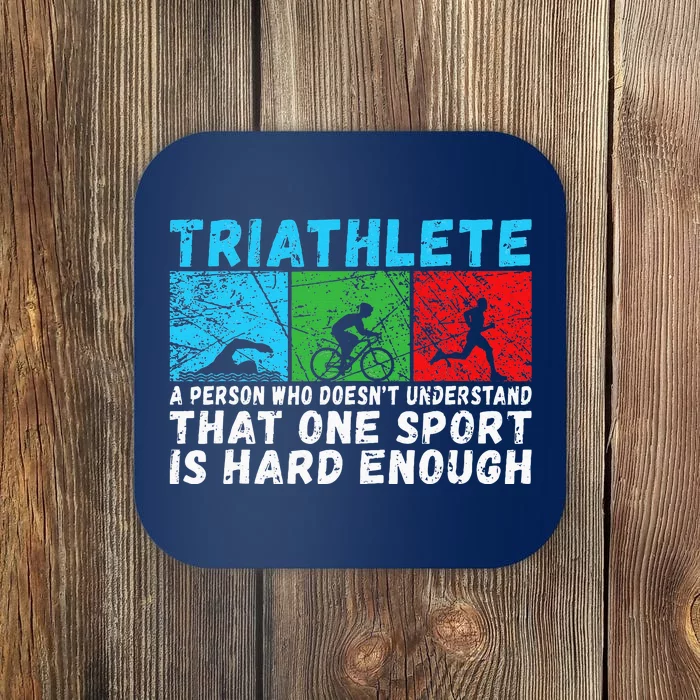 Triathlete Funny Definition Triathlon Coaster