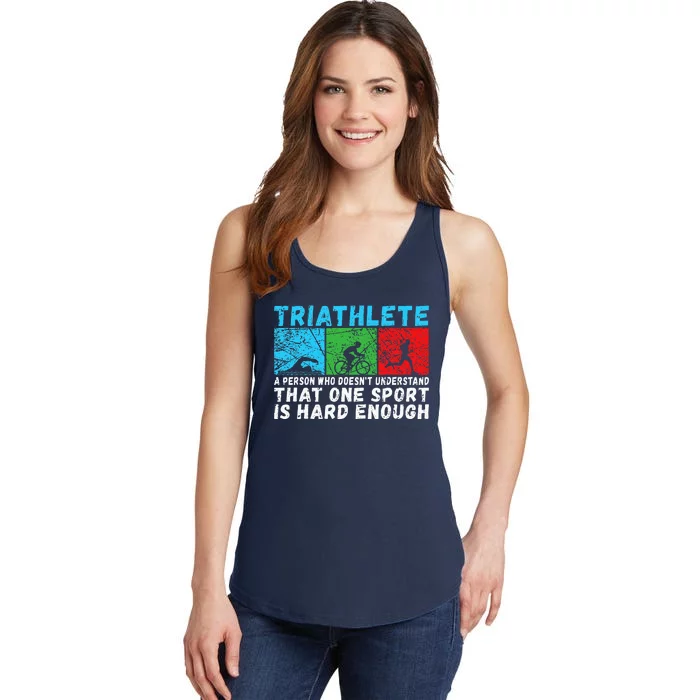 Triathlete Funny Definition Triathlon Ladies Essential Tank