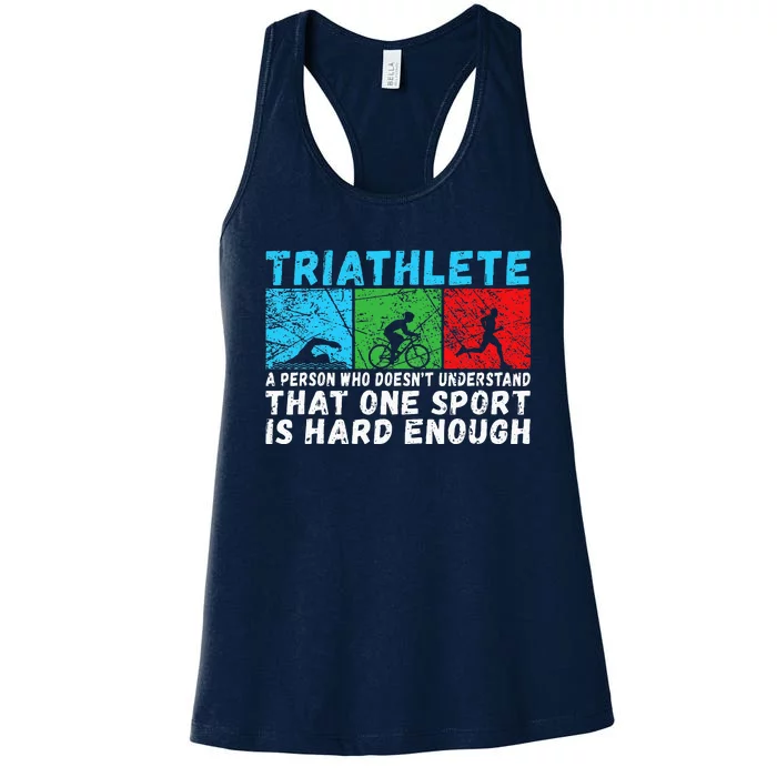 Triathlete Funny Definition Triathlon Women's Racerback Tank