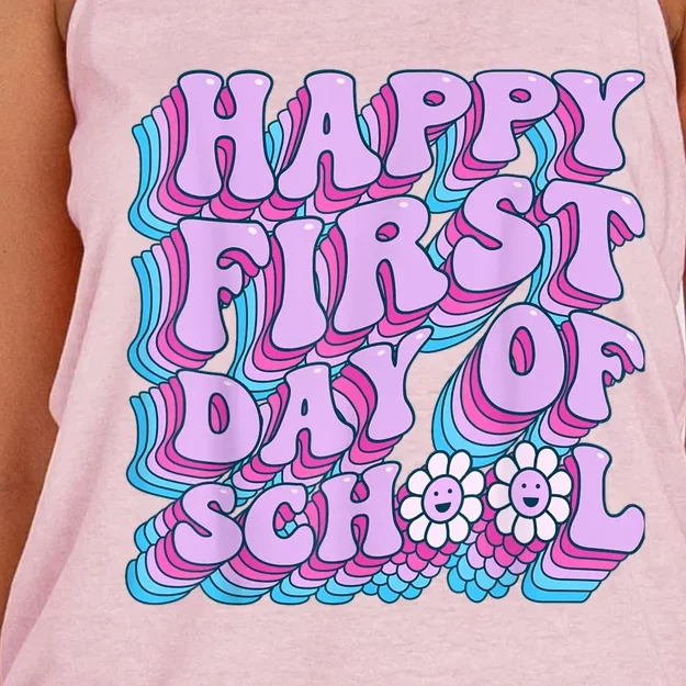 Teacher First Day School Back To School PreK Kindergarten Women's Knotted Racerback Tank