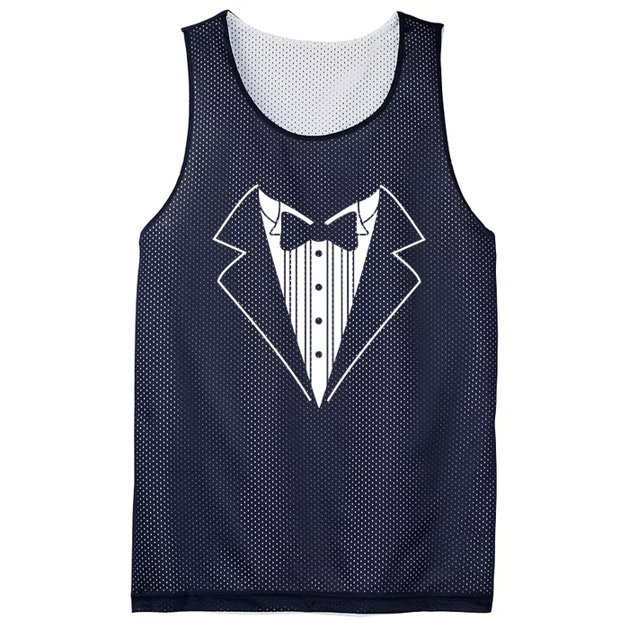 Tuxedo Fancy Dress Funny Mesh Reversible Basketball Jersey Tank