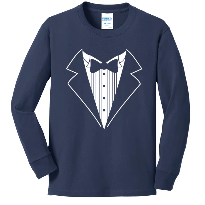 Tuxedo Fancy Dress Funny Kids Long Sleeve Shirt