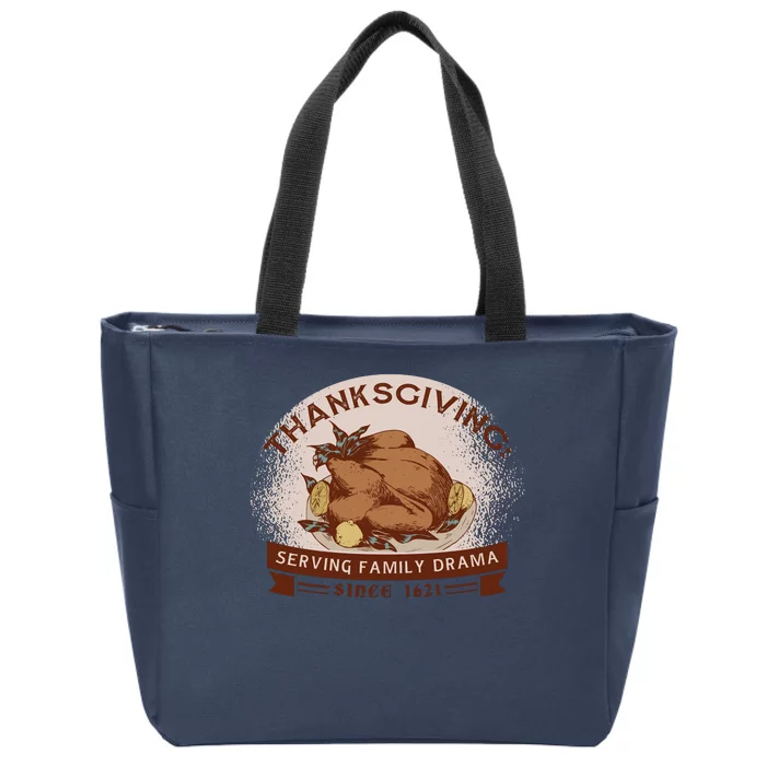 Thanksgiving Family Drama Funny Zip Tote Bag