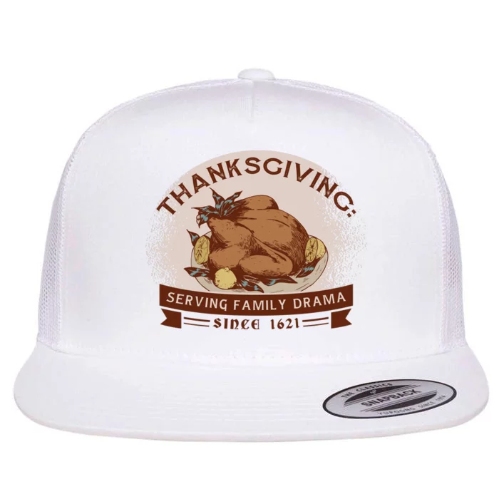 Thanksgiving Family Drama Funny Flat Bill Trucker Hat