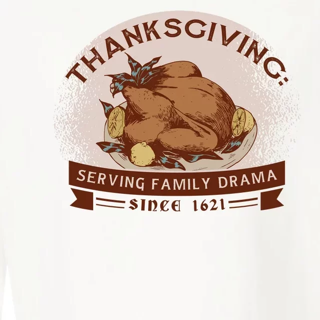 Thanksgiving Family Drama Funny Cropped Pullover Crew