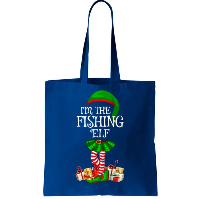 The Fishing Elf Christmas Matching Family Elf Xmas Gift Tote Bag