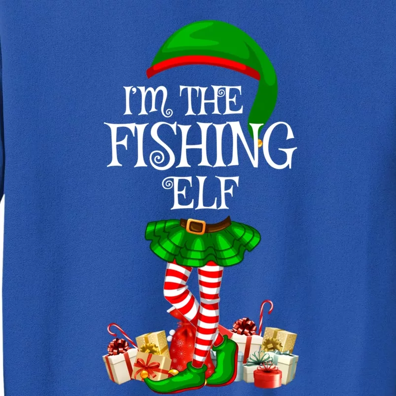 The Fishing Elf Christmas Matching Family Elf Xmas Gift Tall Sweatshirt