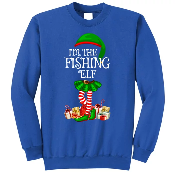 The Fishing Elf Christmas Matching Family Elf Xmas Gift Tall Sweatshirt