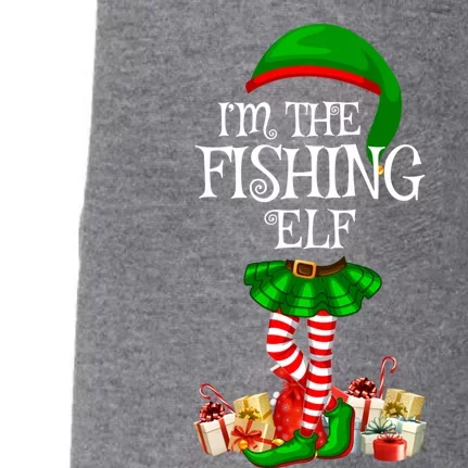 The Fishing Elf Christmas Matching Family Elf Xmas Gift Doggie 3-End Fleece Hoodie