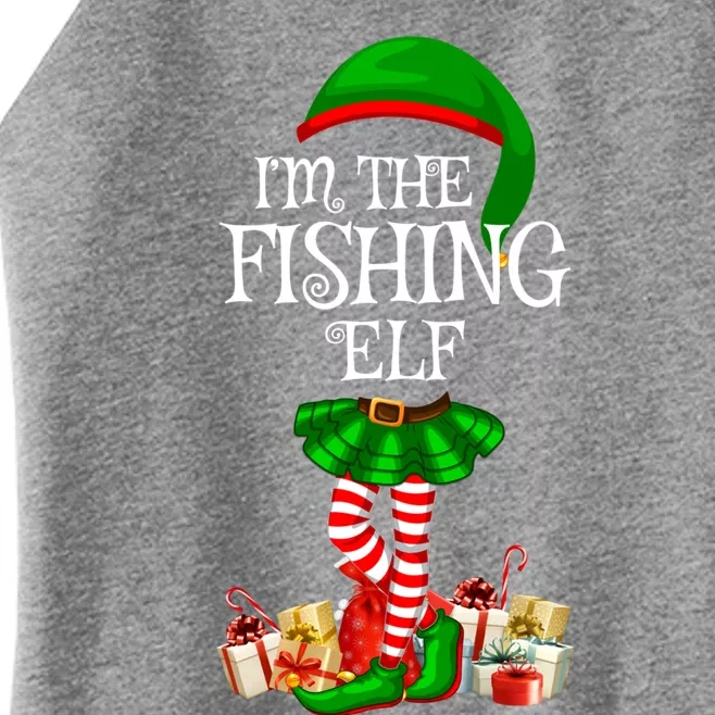 The Fishing Elf Christmas Matching Family Elf Xmas Gift Women’s Perfect Tri Rocker Tank