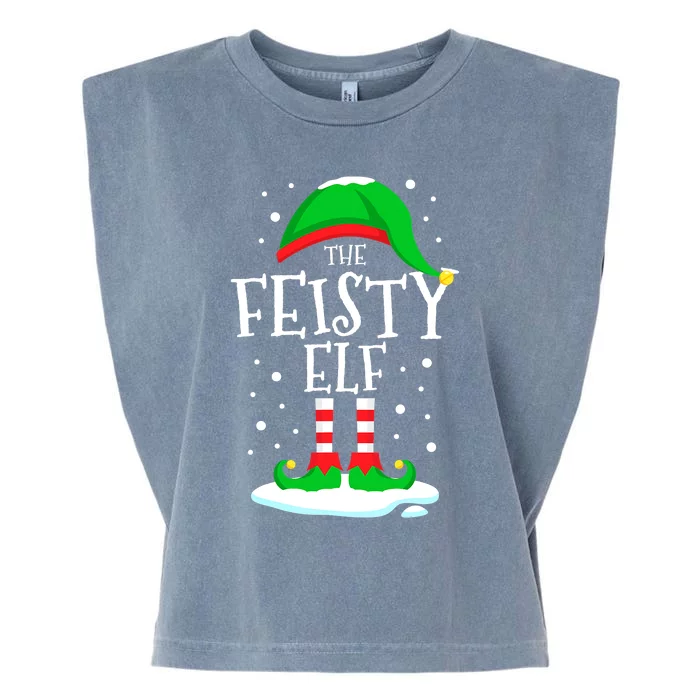 The Feisty Elf Group Matching Family Christmas Holiday Gifts Garment-Dyed Women's Muscle Tee