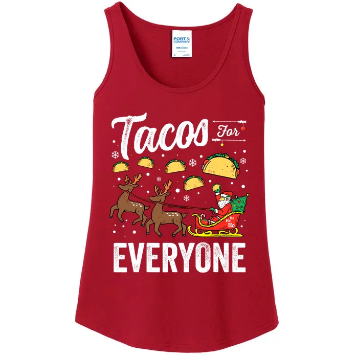 Tacos For Everyone Christmas Taco Funny Xmas Santa Ladies Essential Tank