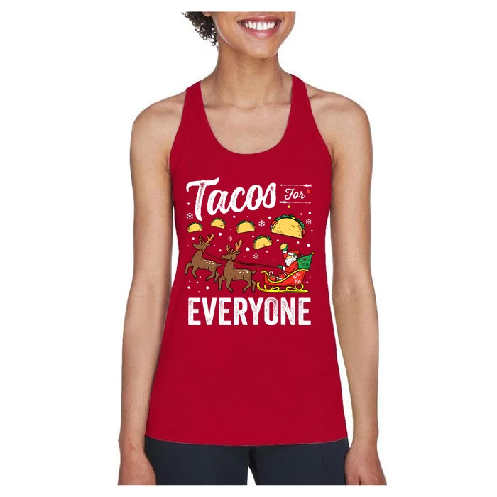 Tacos For Everyone Christmas Taco Funny Xmas Santa Women's Racerback Tank