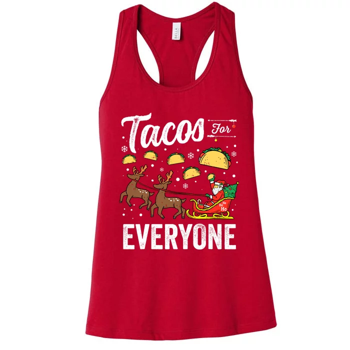 Tacos For Everyone Christmas Taco Funny Xmas Santa Women's Racerback Tank